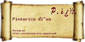 Pinterics Éva névjegykártya