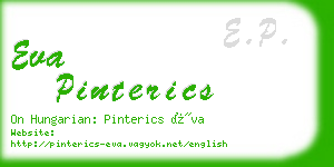 eva pinterics business card